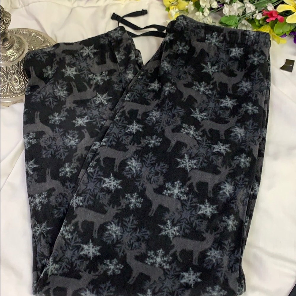 NWT 1775 Black Gray Flannel Pajama Pants